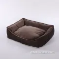 Promotional Pet Bed Super Soft Fabric Removable Cover Bolster Dog Bed Factory
